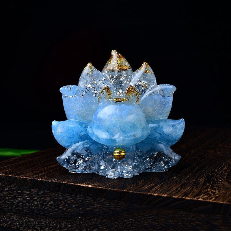 Amethyst 8.8cm Nine-Tailed Fox Spiritual Animal Figurine