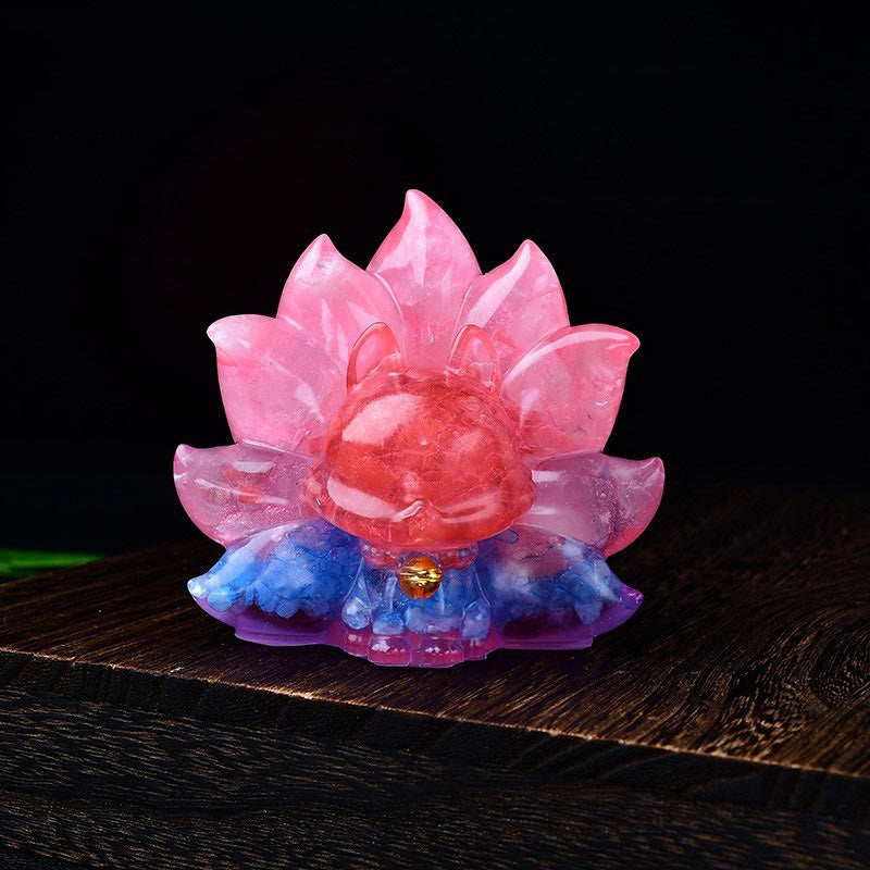 Amethyst 8.8cm Nine-Tailed Fox Spiritual Animal Figurine