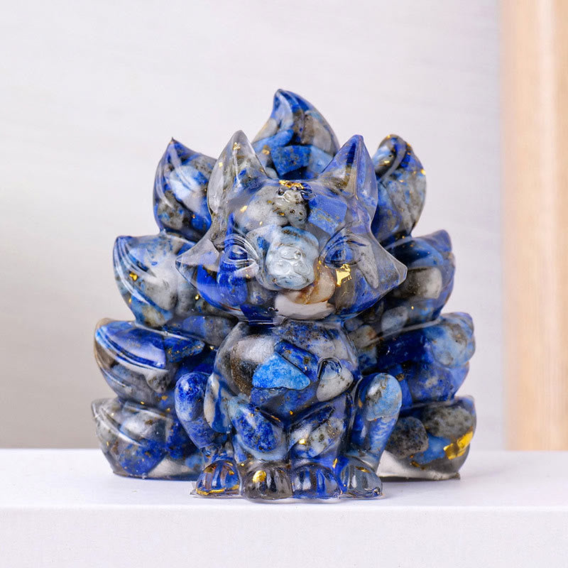 8x8.7cm Amethyst Zen Healing Nine-Tailed Fox Decoration
