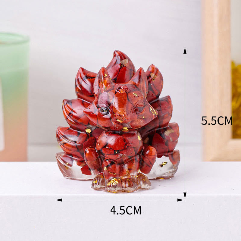 8x8.7cm Amethyst Zen Healing Nine-Tailed Fox Decoration