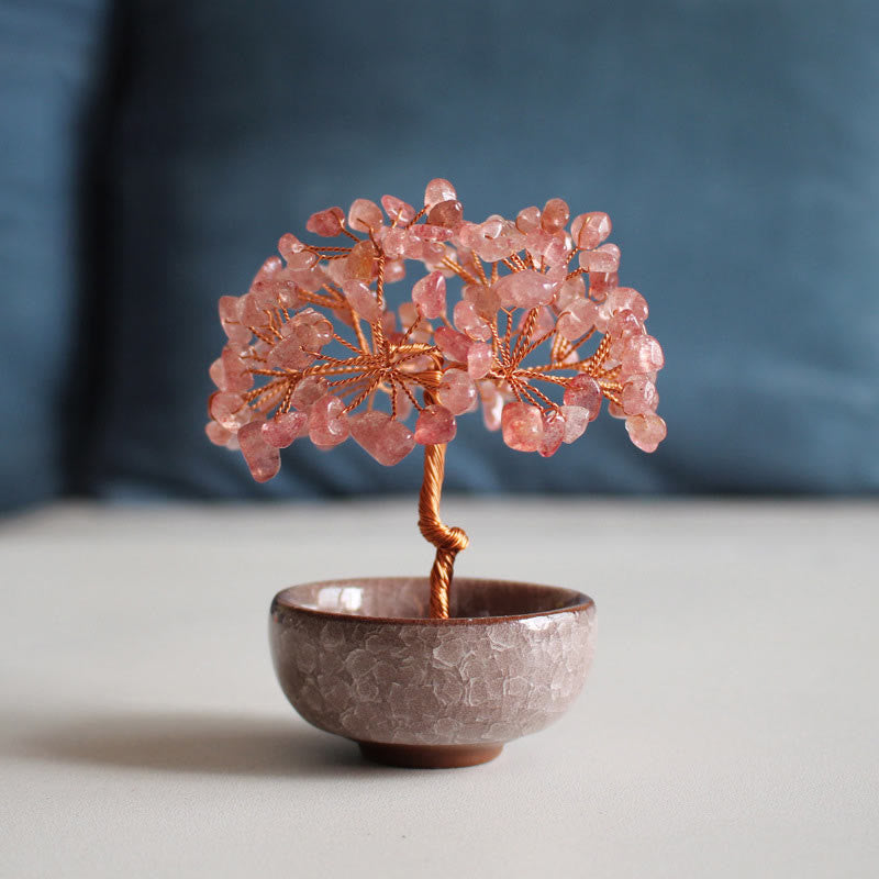 Citrine Zen Decor Crystal Prosperity Tree Home 6-7cm