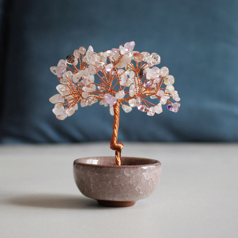 Citrine Zen Decor Crystal Prosperity Tree Home 6-7cm