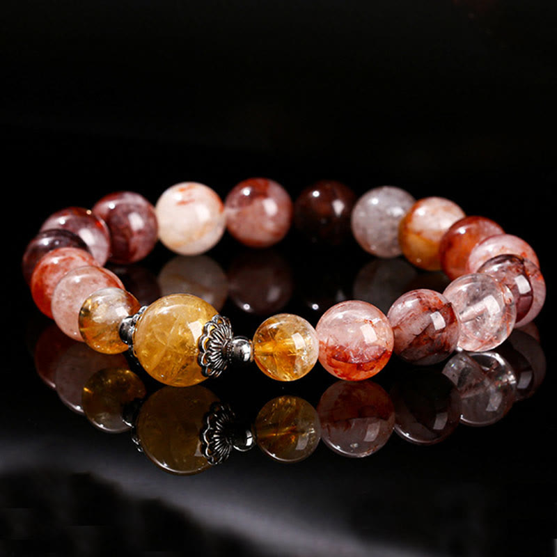 10mm Red Hematoid Quartz Balance Bead Bracelet