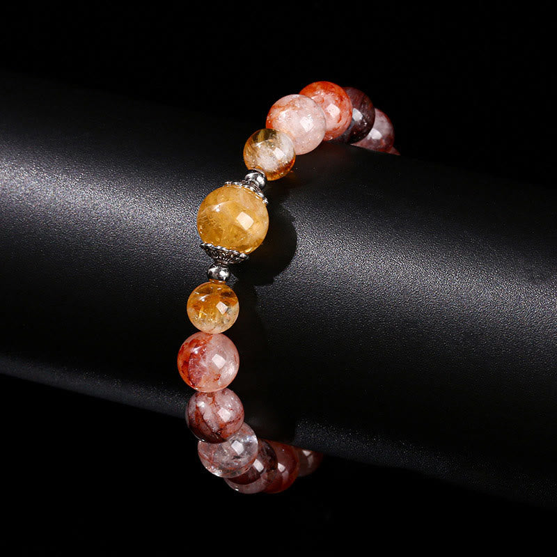 10mm Red Hematoid Quartz Balance Bead Bracelet