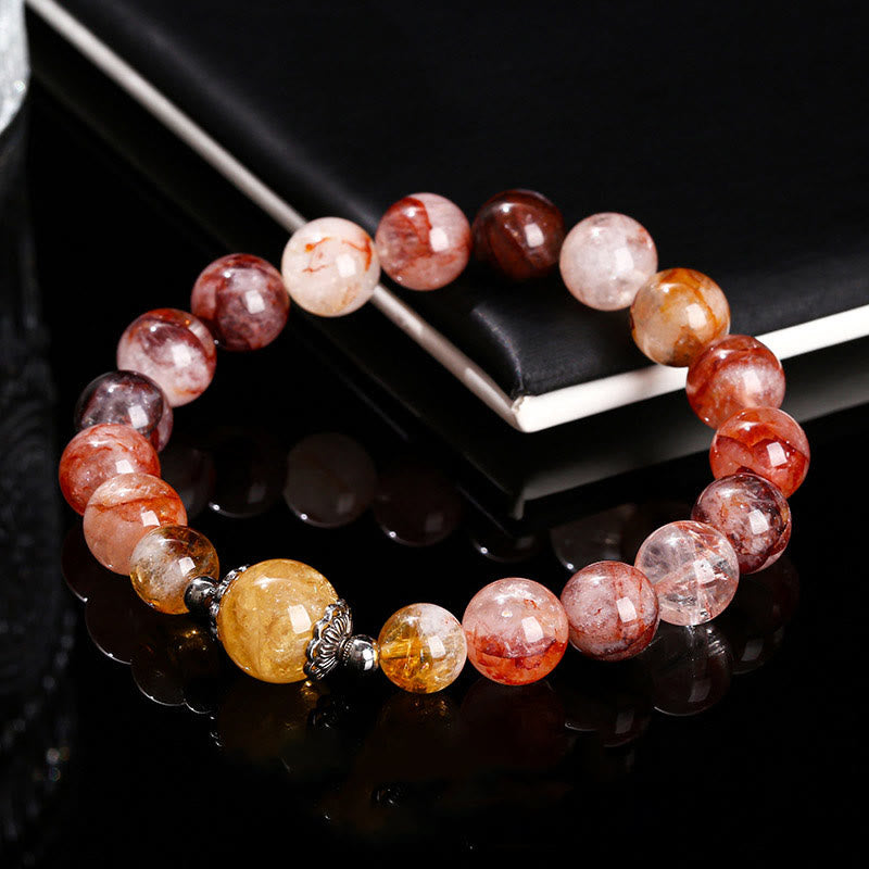 10mm Red Hematoid Quartz Balance Bead Bracelet