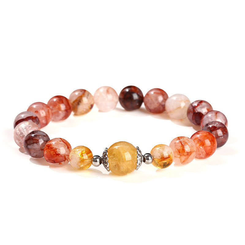 10mm Red Hematoid Quartz Balance Bead Bracelet