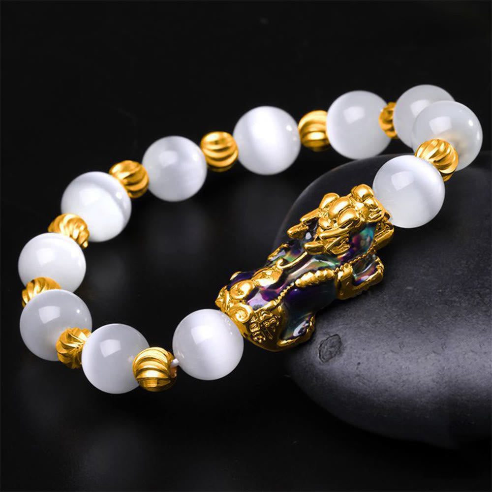 Color Change PiXiu Bracelet with Chrysoberyl Cats Eye