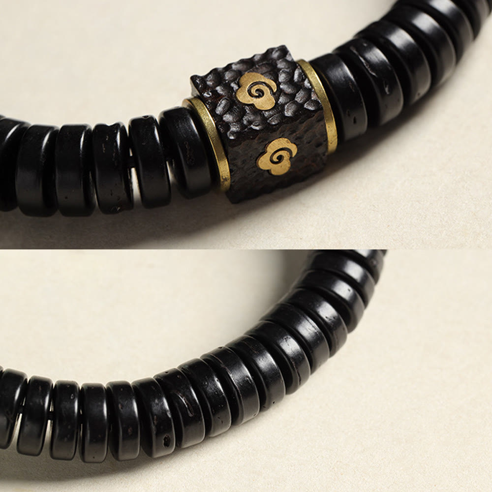 3x8mm Coconut Shell Bracelet for Positive Intentions