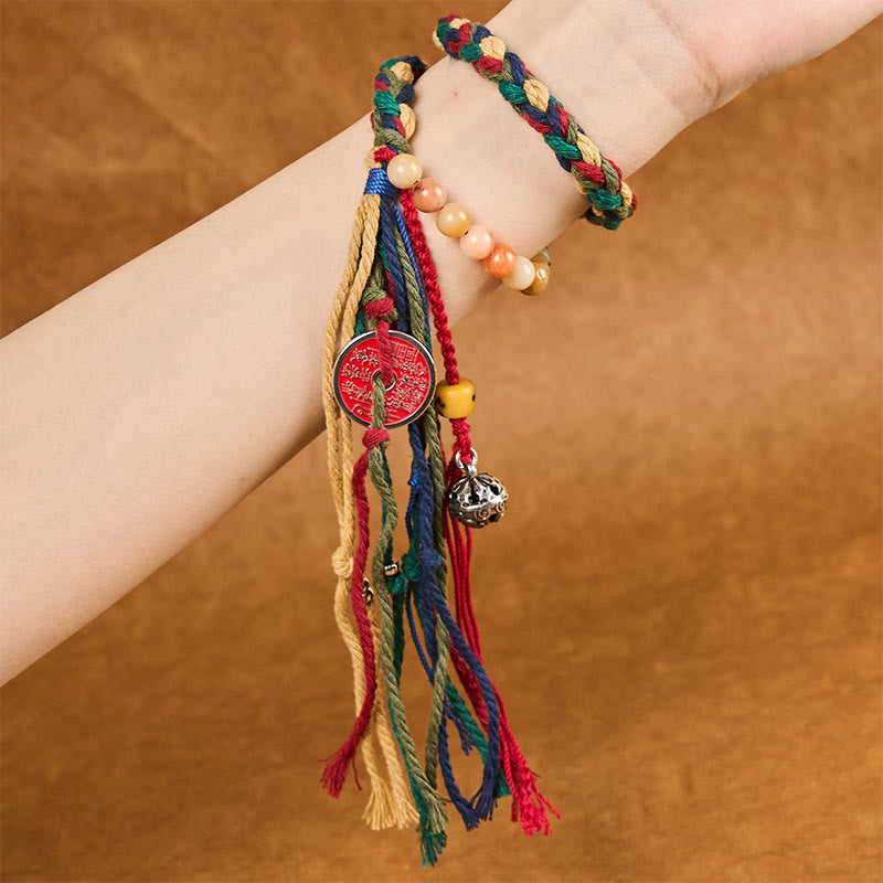 Unisex Colorful Chalcedony Mountain Ghosts Protection Bracelet
