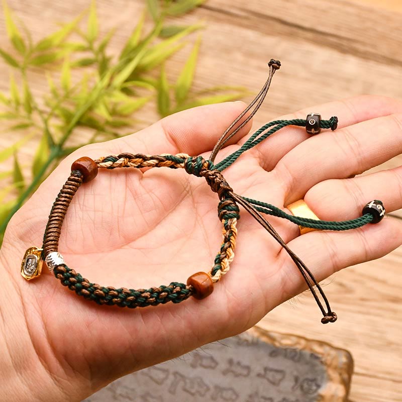 Unisex Tibetan Zakiram Goddess of Wealth Red String Bracelet