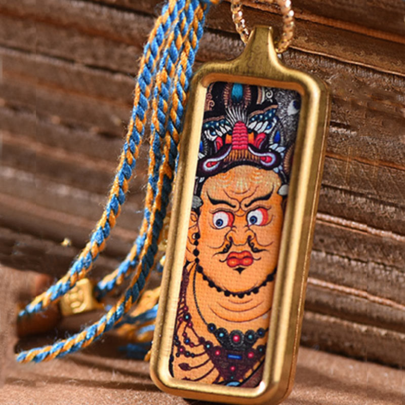 Titanium Steel Spiritual Necklace with Five Gods of Wealth Pendant