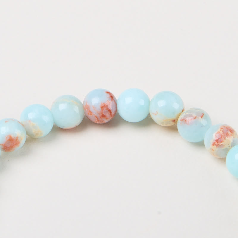 6mm Shoushan Stone Copper Coin Wealth Bracelet