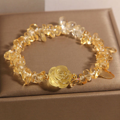 Bracelet en perles irrégulières de citrine naturelle pour femme