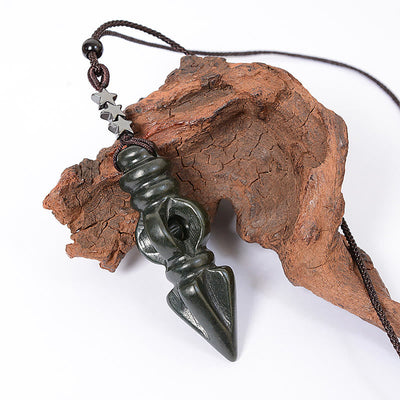 Collier Harmonie Étoile Vajra Jade Cyan 62 cm Unisexe