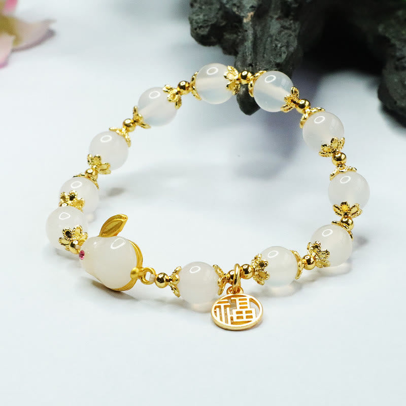 8mm Red Agate Fu Character Confidence Spiritual Bracelet
