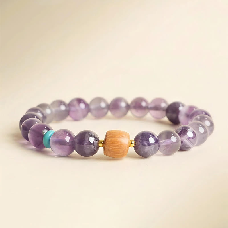 6mm Amethyst Bead Bracelet for Women with Wood | Peace & Healing