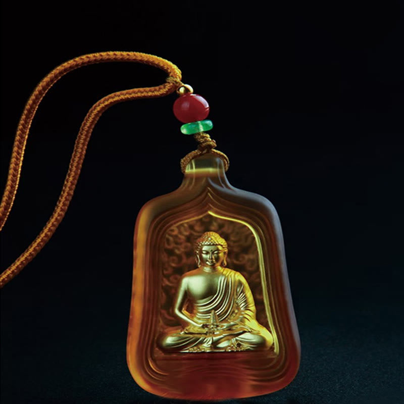 Liuli Tibetan Medicine Buddha Compassion Necklace 48mm