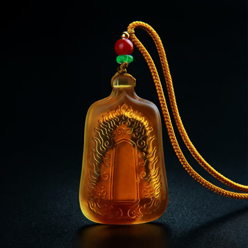 Liuli Tibetan Medicine Buddha Compassion Necklace 48mm