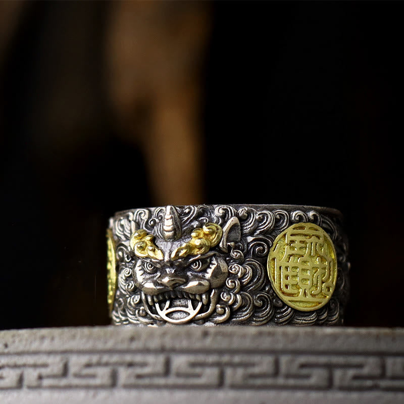 925 Sterling Silver Pixiu Wealth Ring