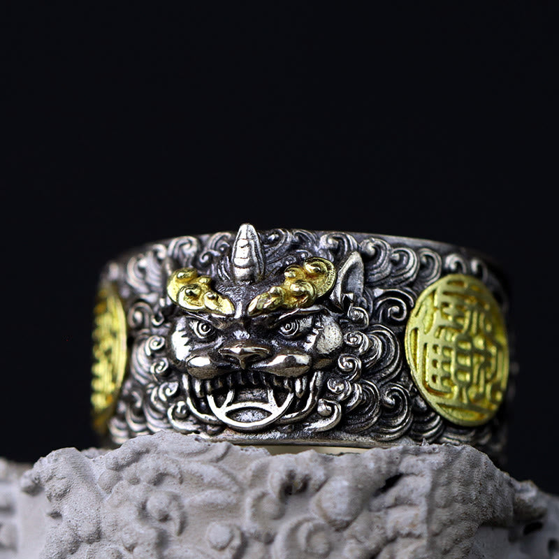 925 Sterling Silver Pixiu Wealth Ring