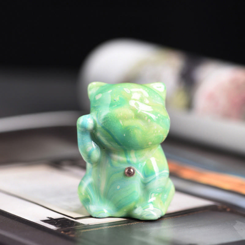 Mini Rosewood Cat Zen Decor | Handmade Lacquer Craft Decoration