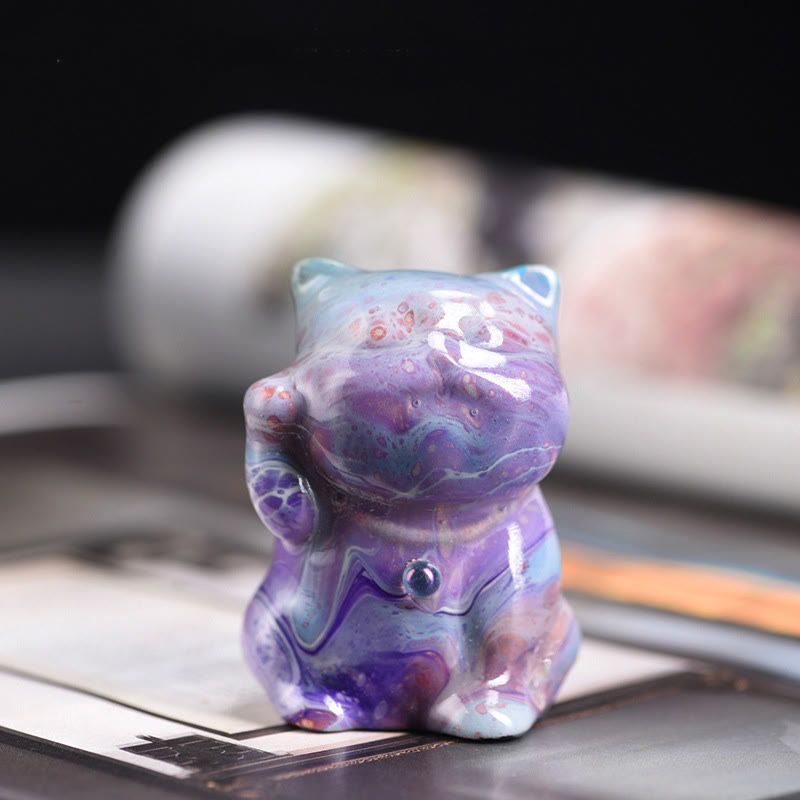 Mini Rosewood Cat Zen Decor | Handmade Lacquer Craft Decoration