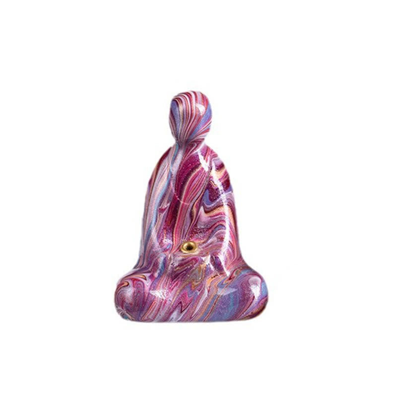 Mini Formless Buddha Ebony Wood Lacquer Craft Incense Holder