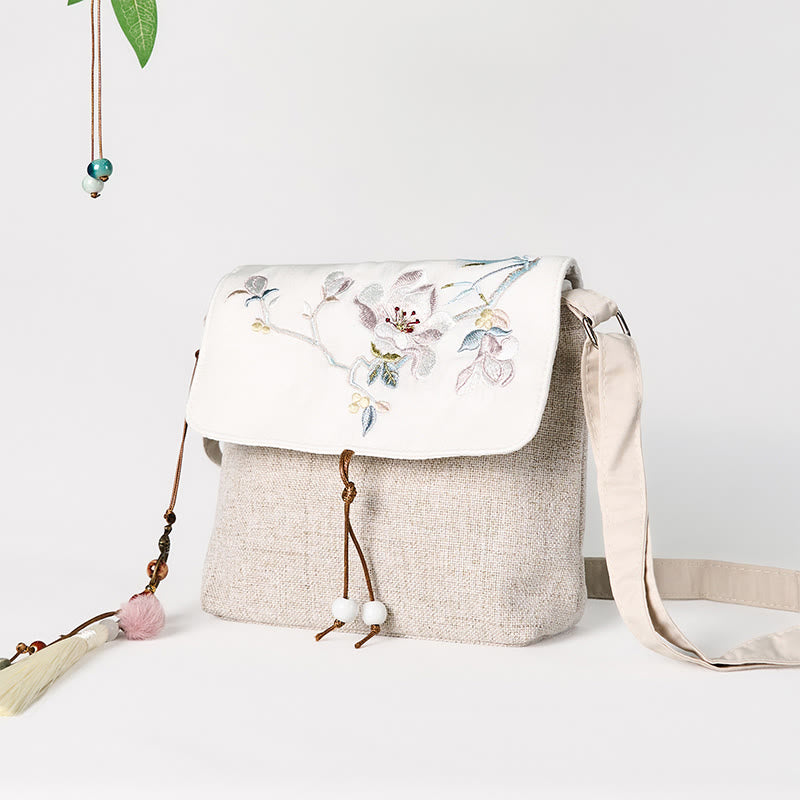 Magnolia Embroidered Canvas Backpack | Spiritual Accessories