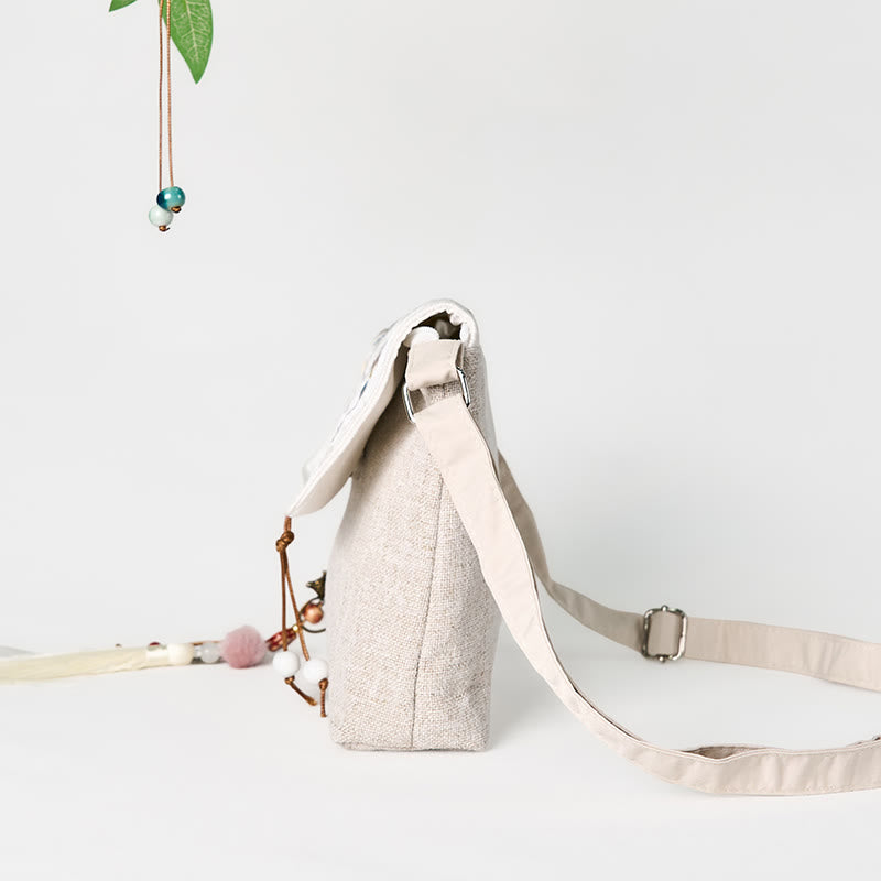 Magnolia Embroidered Canvas Backpack | Spiritual Accessories