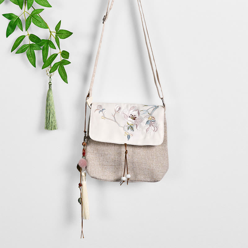 Magnolia Embroidered Canvas Backpack | Spiritual Accessories