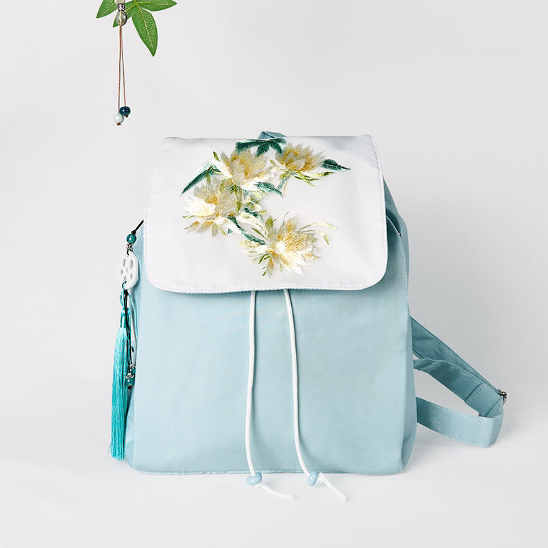 Blue Epiphyllum Canvas Backpack for Spiritual Accessories