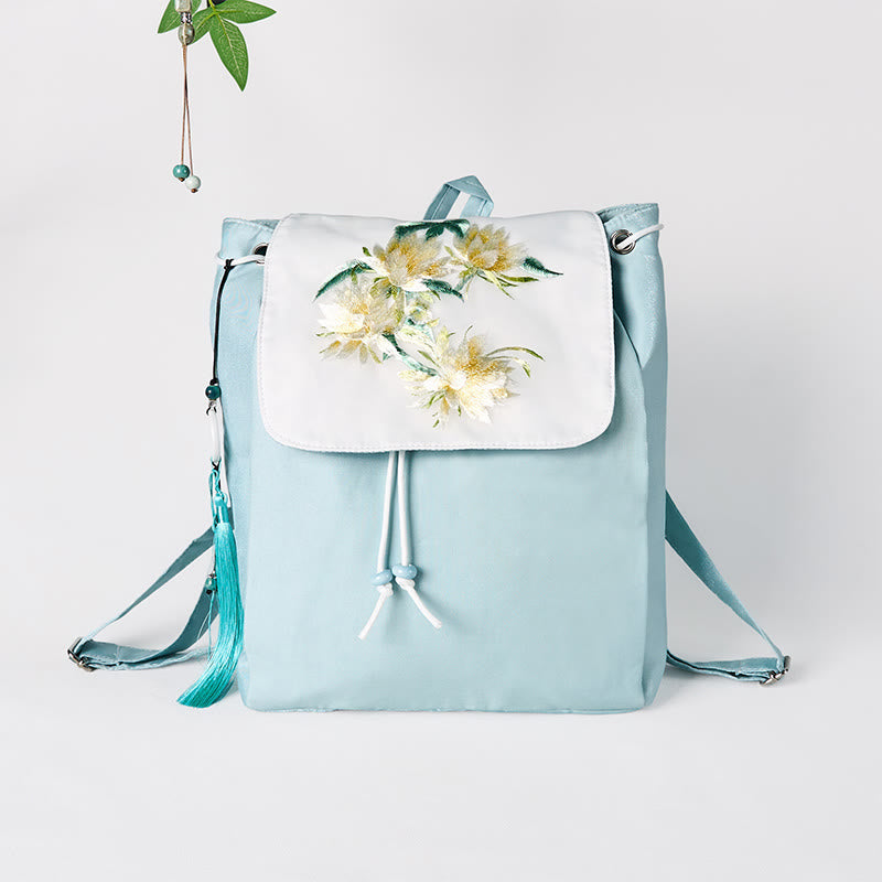 Blue Epiphyllum Canvas Backpack for Spiritual Accessories