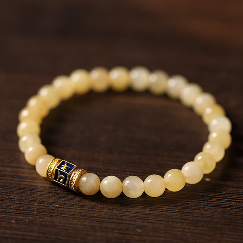 6mm Topaz Om Mani Padme Hum Bracelet