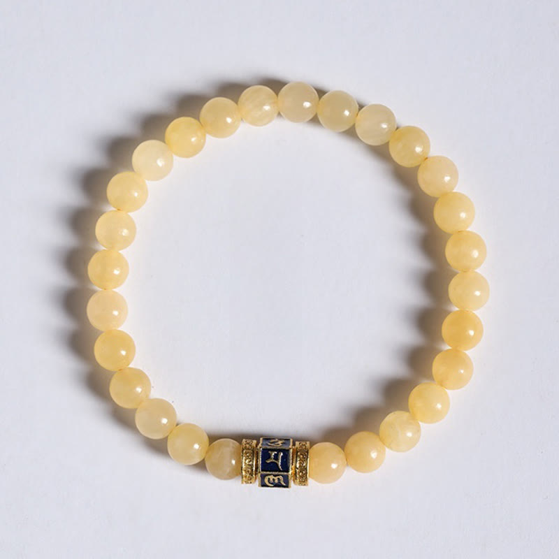 6mm Topaz Om Mani Padme Hum Bracelet