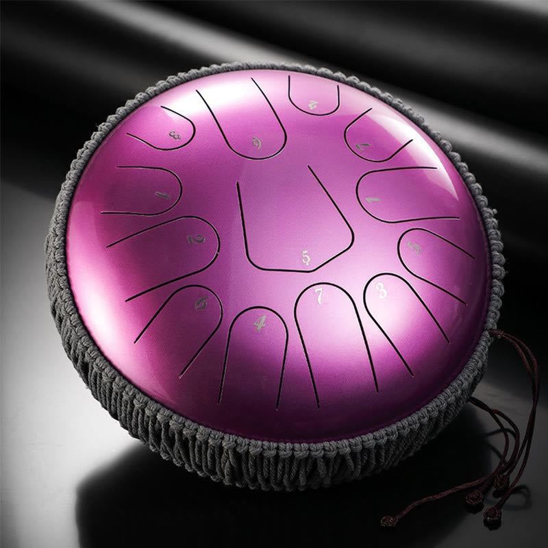 Kit de méditation sonore de 13 notes avec tambour à langue en acier de 12 pouces