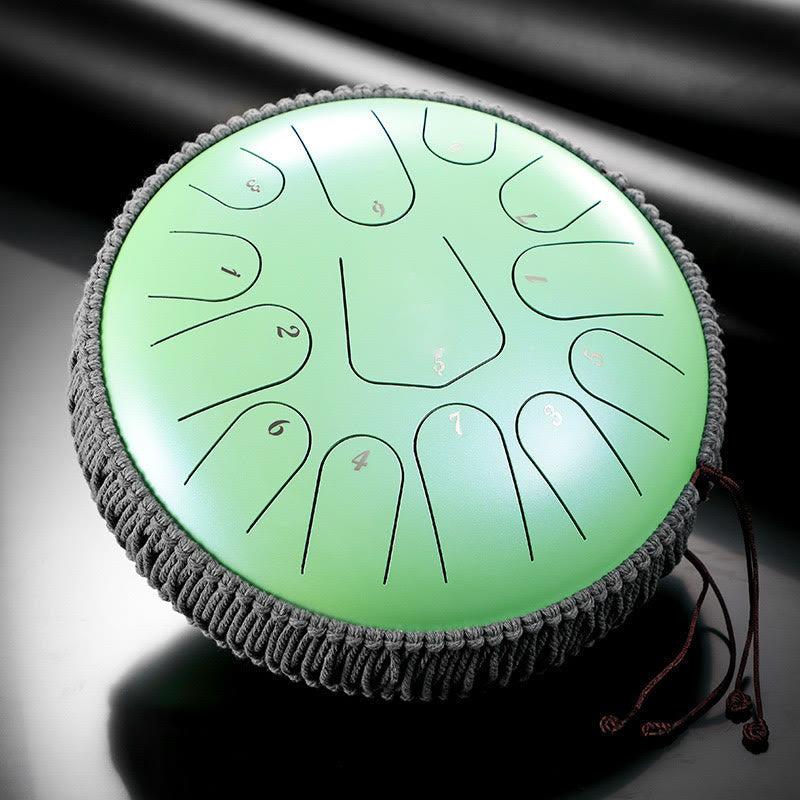 Kit de méditation sonore de 13 notes avec tambour à langue en acier de 12 pouces