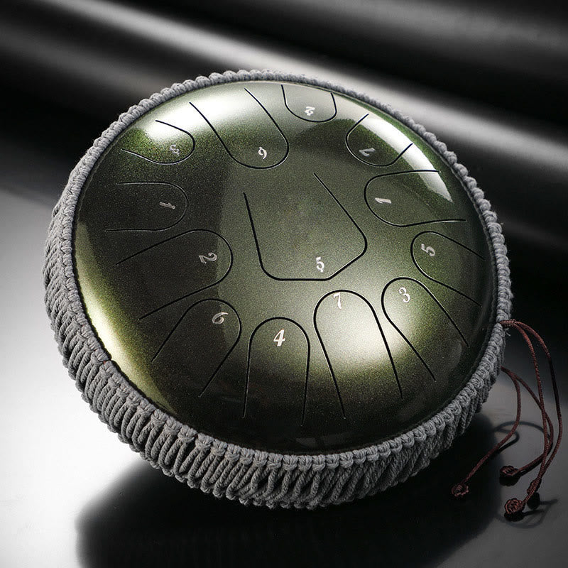 Kit de méditation sonore de 13 notes avec tambour à langue en acier de 12 pouces