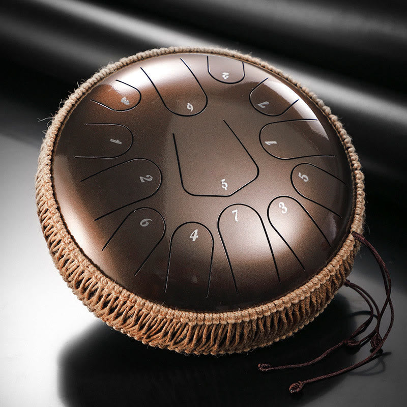 Kit de méditation sonore de 13 notes avec tambour à langue en acier de 12 pouces