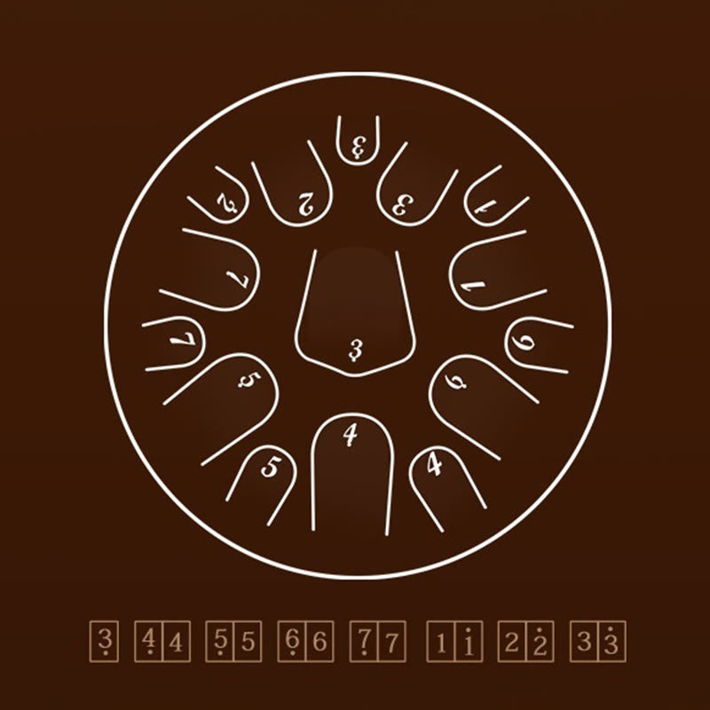 Kit de méditation sonore de 13 notes avec tambour à langue en acier de 12 pouces