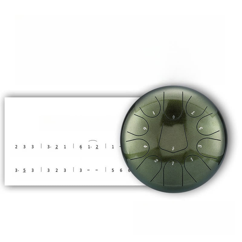 Kit de méditation sonore de 13 notes avec tambour à langue en acier de 12 pouces
