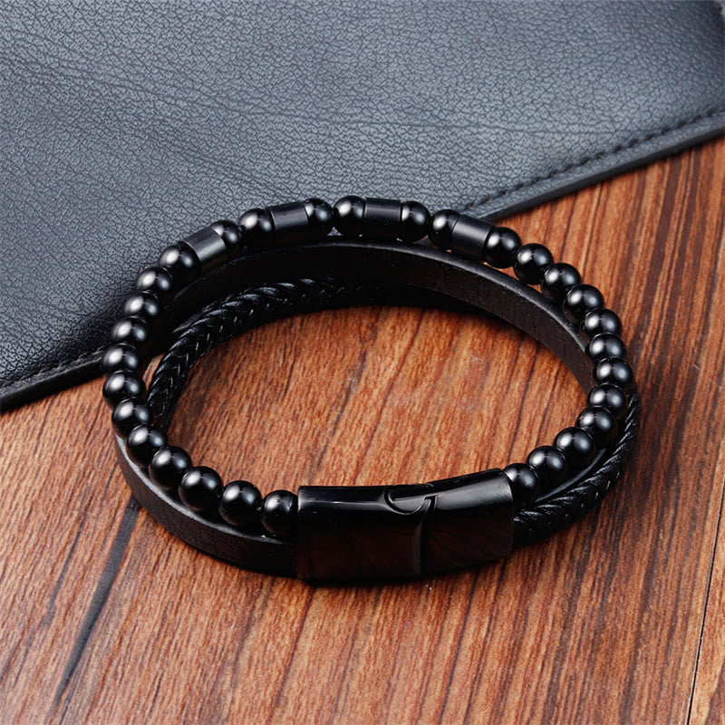 Frosted Stone Titanium Steel Balance Buckle Bracelet