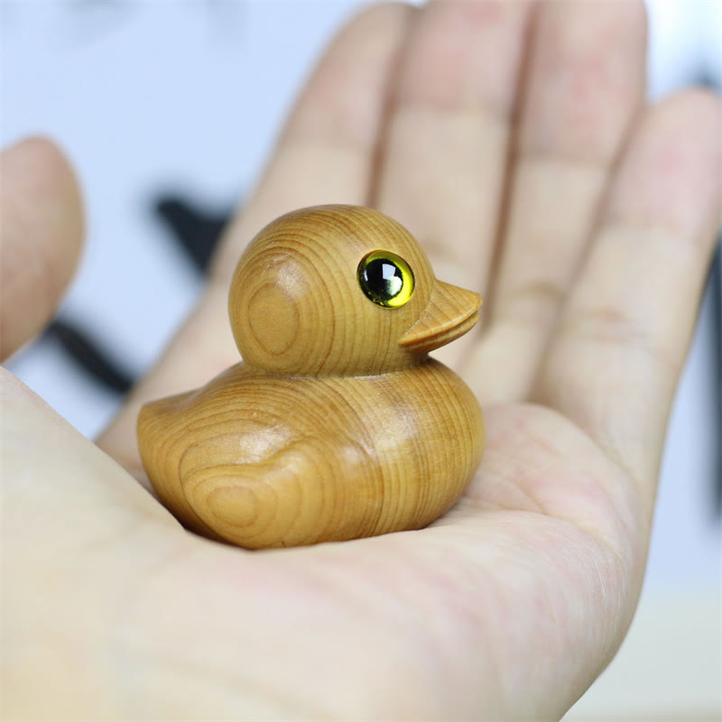 Thuja Sutchuenensis Wood Tiny Duck Statue for Prosperity & Purity