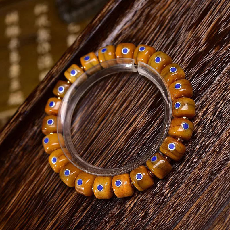 Bracelet d'équilibre en cuivre et lazurite en os de yak unisexe