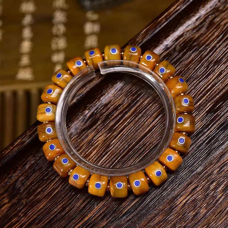 Bracelet d'équilibre en cuivre et lazurite en os de yak unisexe