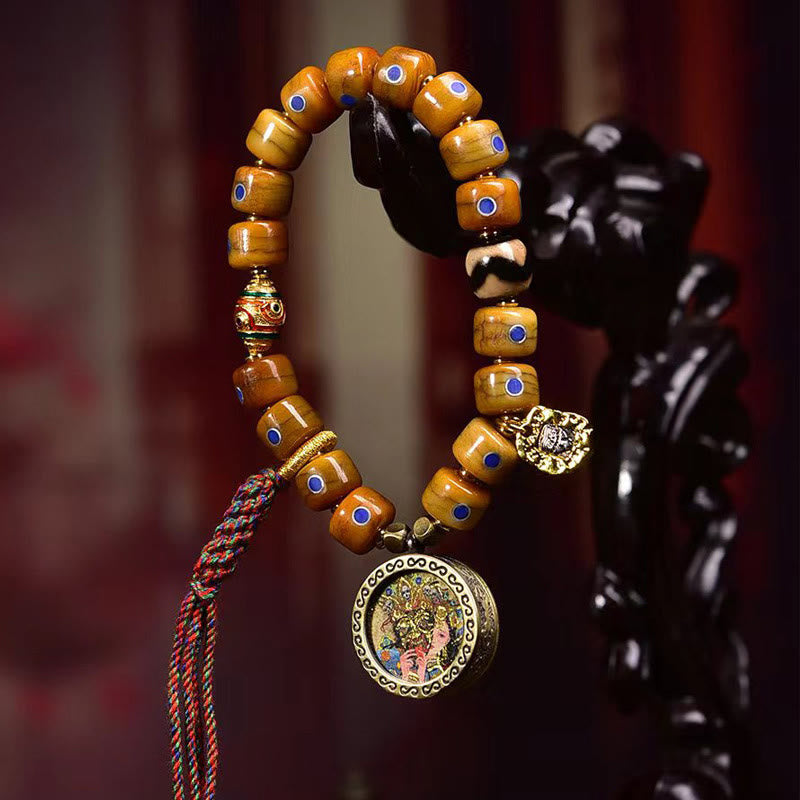 Bracelet d'équilibre en cuivre et lazurite en os de yak unisexe