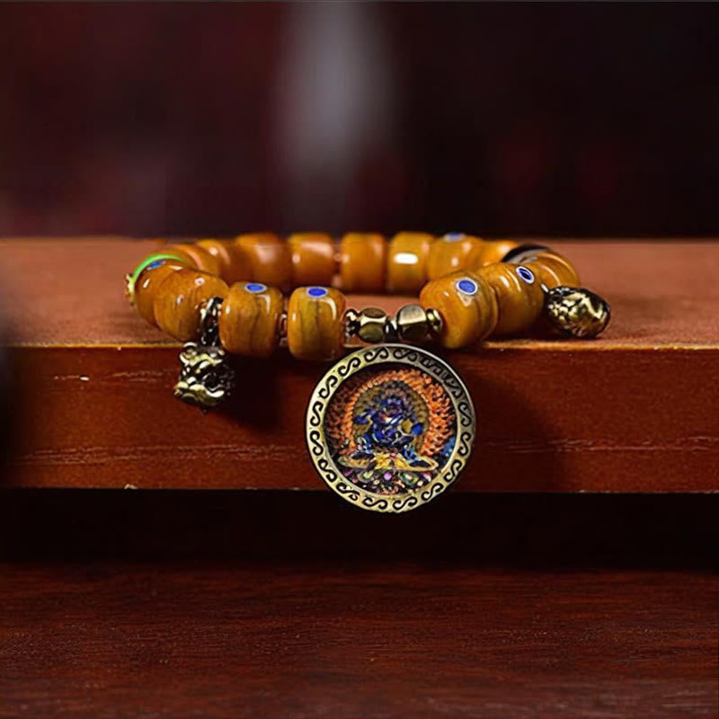 Bracelet d'équilibre en cuivre et lazurite en os de yak unisexe