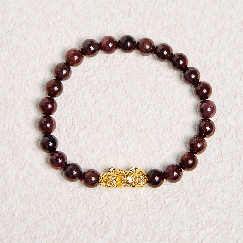 5mm Garnet PiXiu Protection Bracelet for Wealth