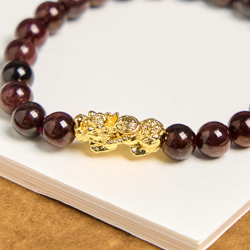 5mm Garnet PiXiu Protection Bracelet for Wealth