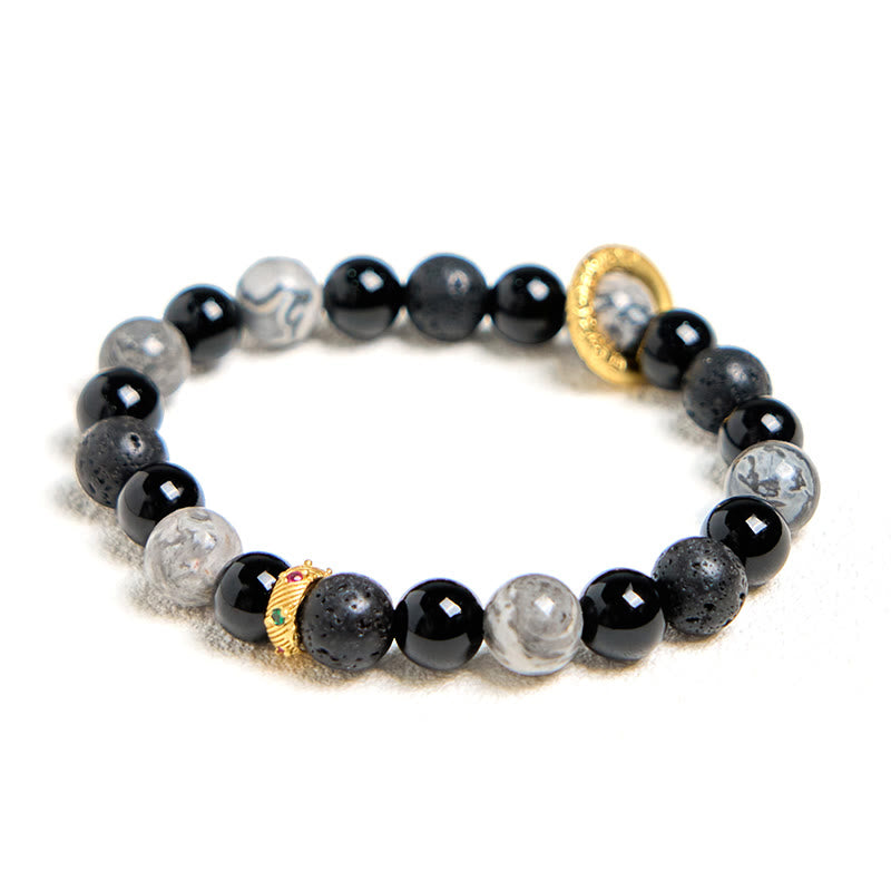 8mm Lava Rock Spiritual Bracelet for Protection and Healing