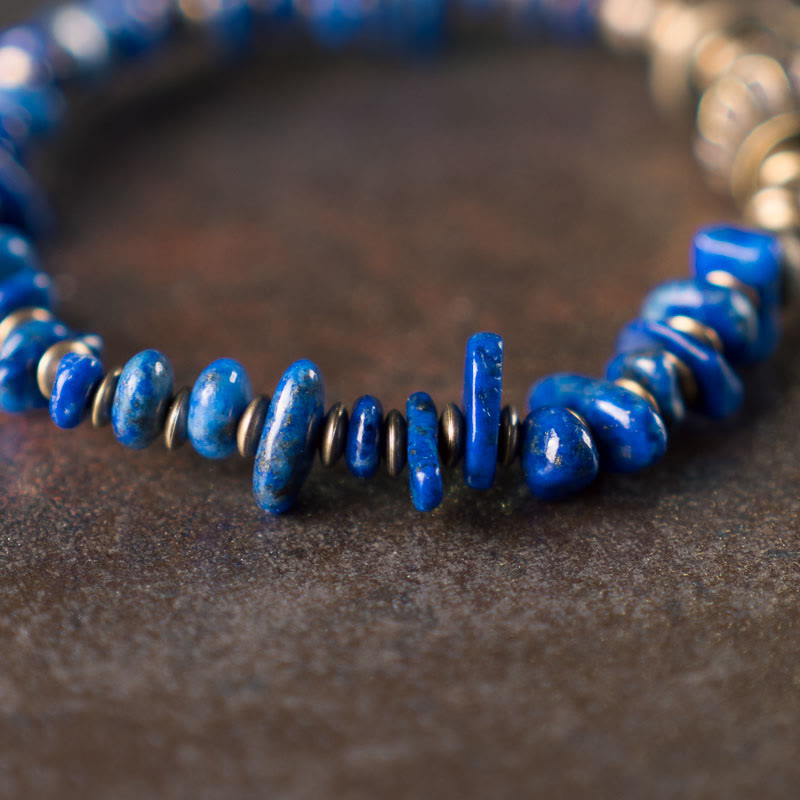 Unisex Lazurite Positive Spiritual Bracelet Vintage Design